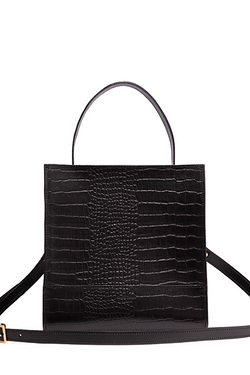 Kai Tote Mini | Black Croc